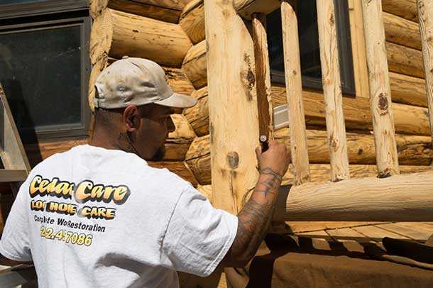 log home staining 1